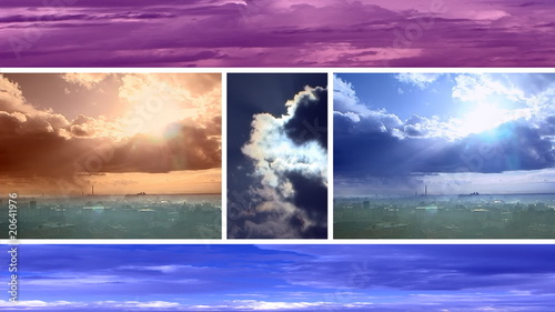 Sky and Clouds timelapse splitscreen photo