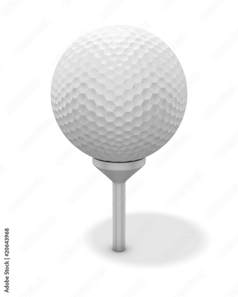 golf ball on red tee - with clipping path golf ball on red tee - with clipping path