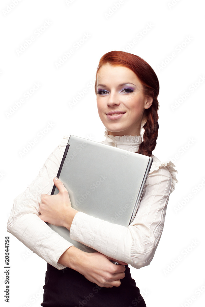 Portrait of happy business woman with a laptop Portrait of happy business woman with a laptop