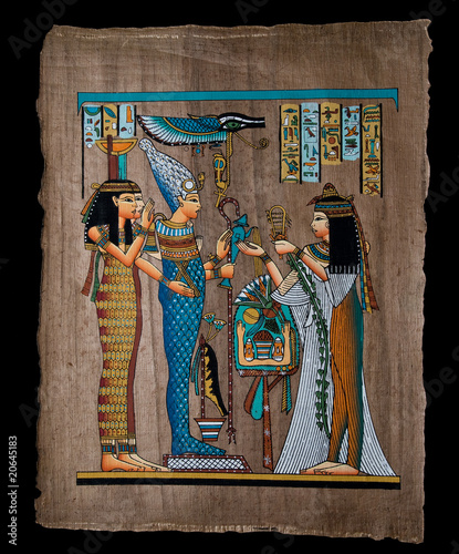 Egyptian papyrus depicting ritual and priests