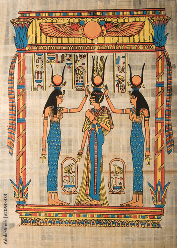 Carta da parati Egyptian papyrus depicting ritual