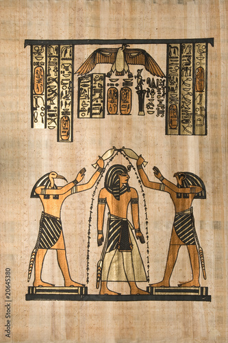 Egyptian papyrus depicting ceremony