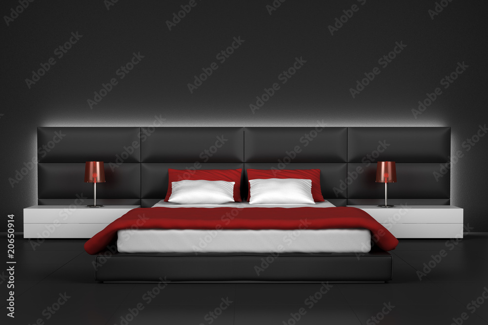 modern bedroom with black wall and floor modern bedroom with black wall and floor