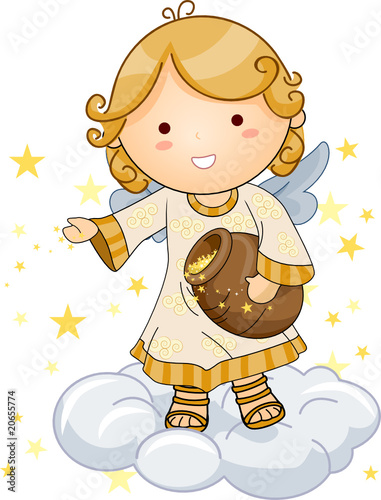 Angel throwing stars