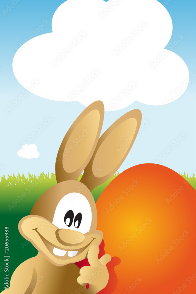 Obraz premium osterhase mit hintergrund ei