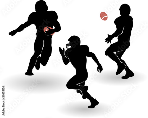 the vector american football silhouettes set