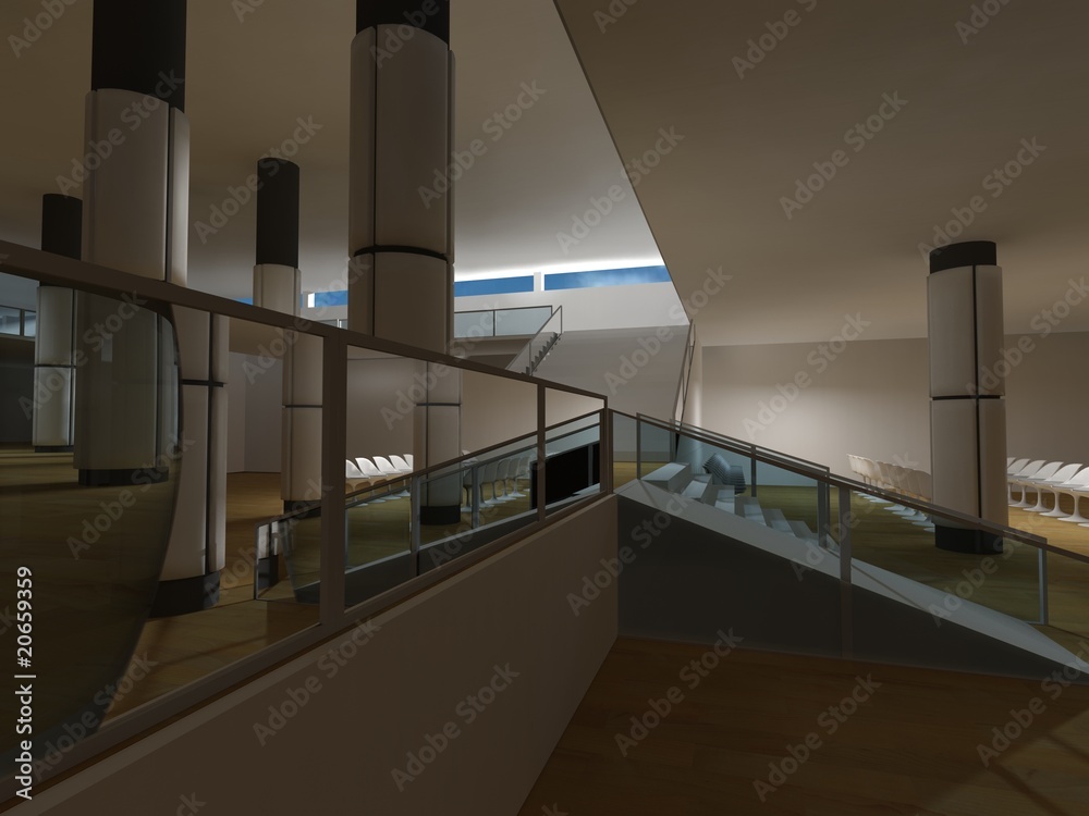 Obraz premium Hospital waiting room, conceptual architecture, clean space.