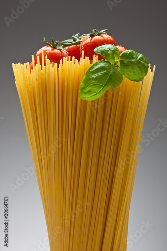 Close up of basic ingredients for italian pasta.