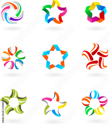 Set of abstract icons and logos - 3