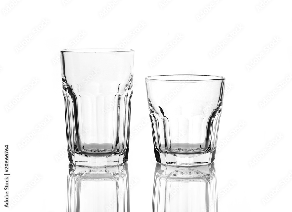 Two glasses for drinks isolated on white Two glasses for drinks isolated on white