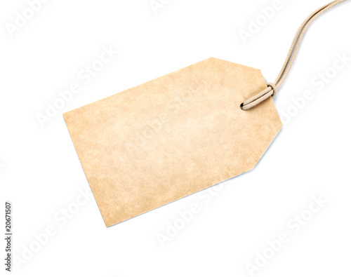 Blank tag isolated on white.