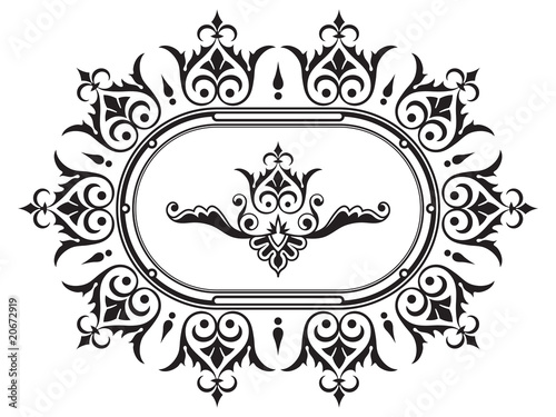 Ornamental border frame design element set