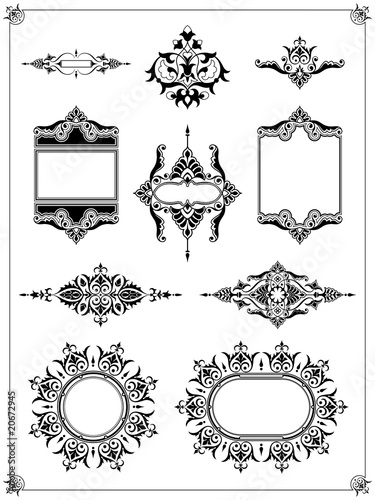 Ornamental border frame design element collection