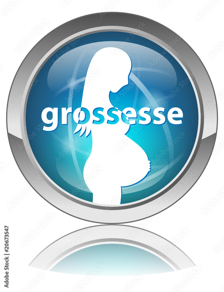 Bouton Web GROSSESSE (Femme Enceinte Bébé Maternité Silhouette)