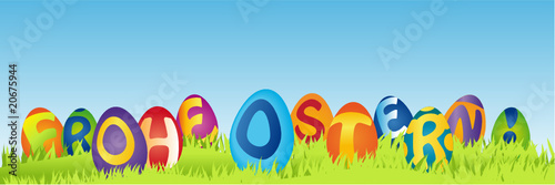 Ostereier mit FROHE OSTERN