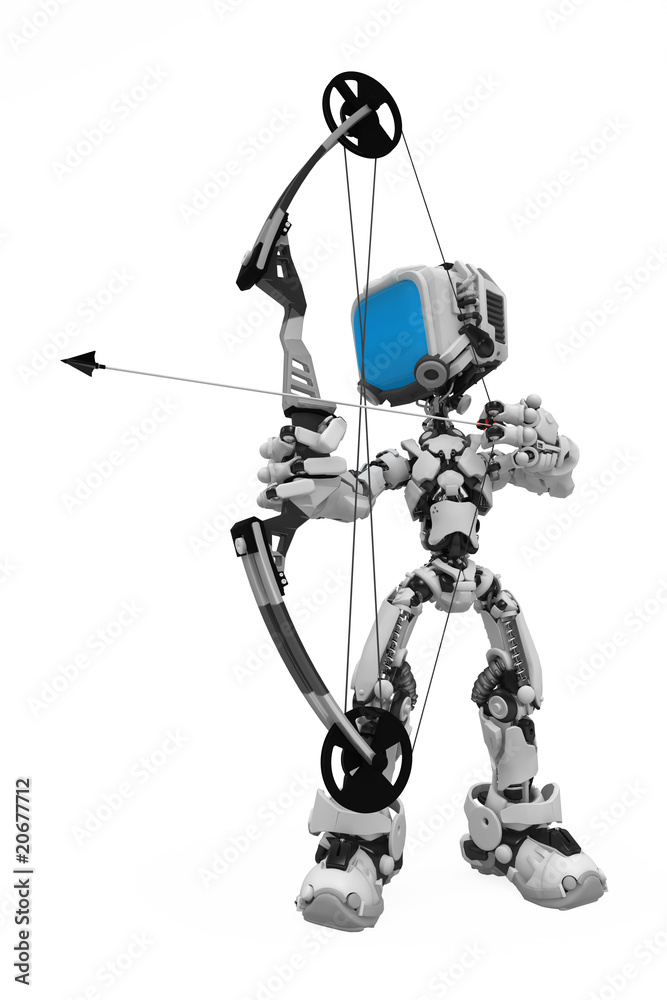 Fototapeta premium Blue Screen Robot, Archer