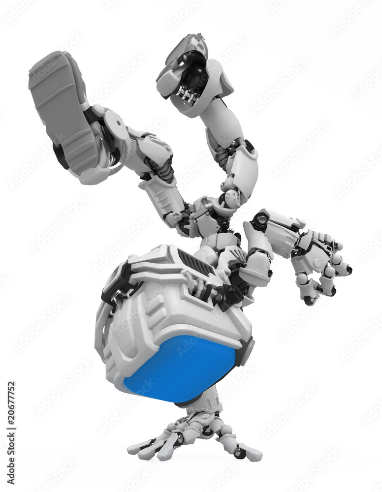 Blue Screen Robot, Stand on Hand