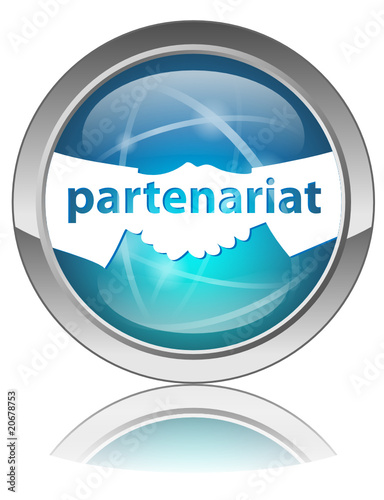 Bouton PARTENARIAT (Poignée de Mains Contrat Business Clients)