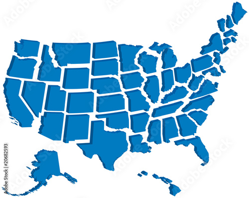 United States 3D Map