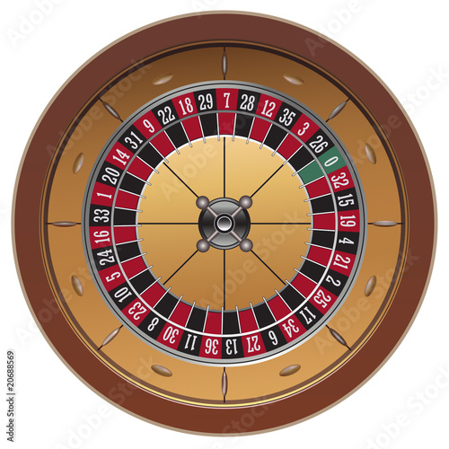 Casino roulette isolated on white background, vector