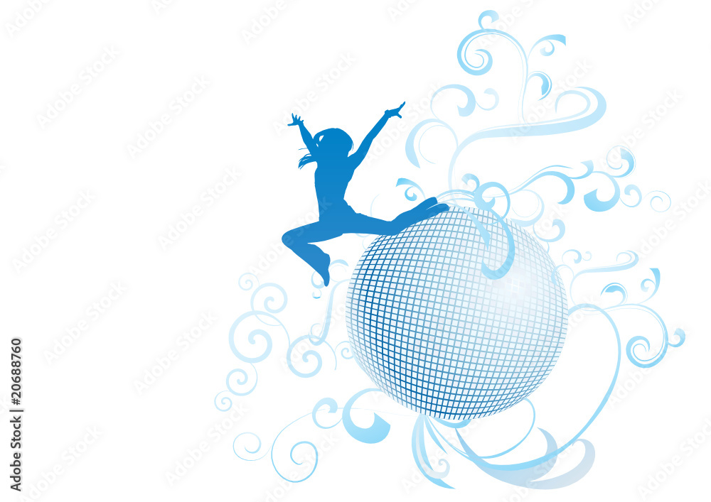 disco woman dance in blue light disco woman dance in blue light