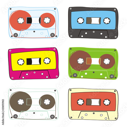 fully editable vector audio cassette