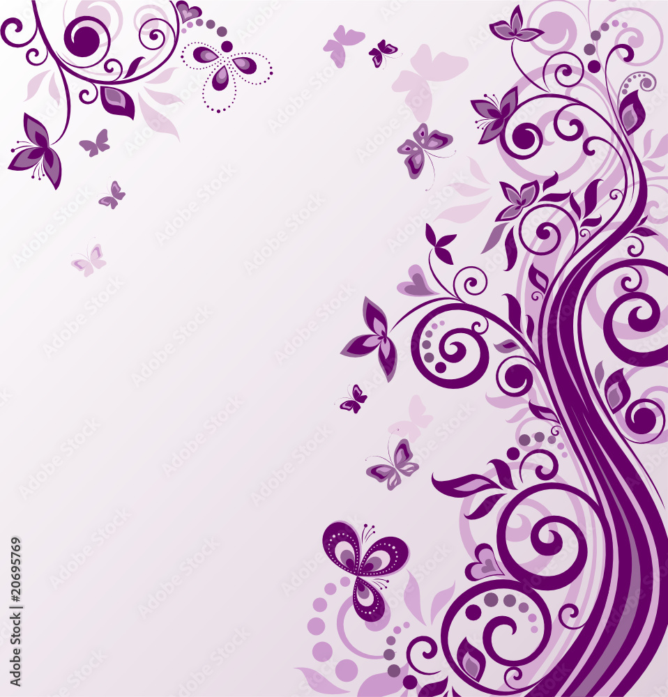 Vintage floral violet background