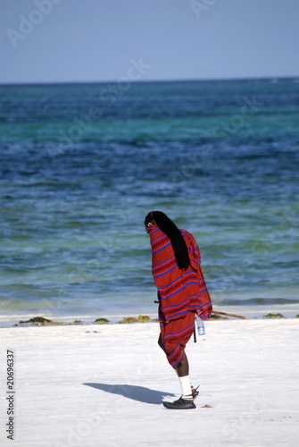 Masaai on the beach, Kiwengwa, Zanzibar, Tanzania photo