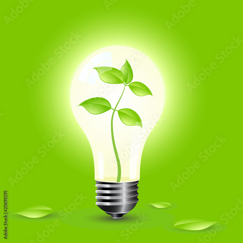 Environmental light bulb. Vector image.