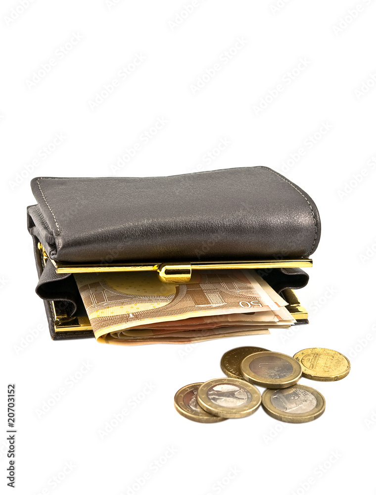 Wallet with coins and banknotes Wallet with coins and banknotes