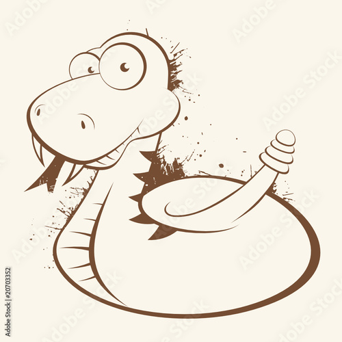 schlange cartoon vintage maskottchen lustig