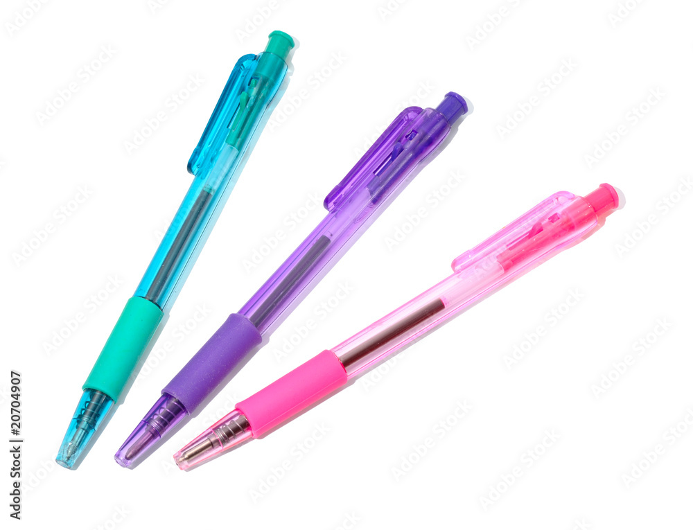 Multicolored transparent pens