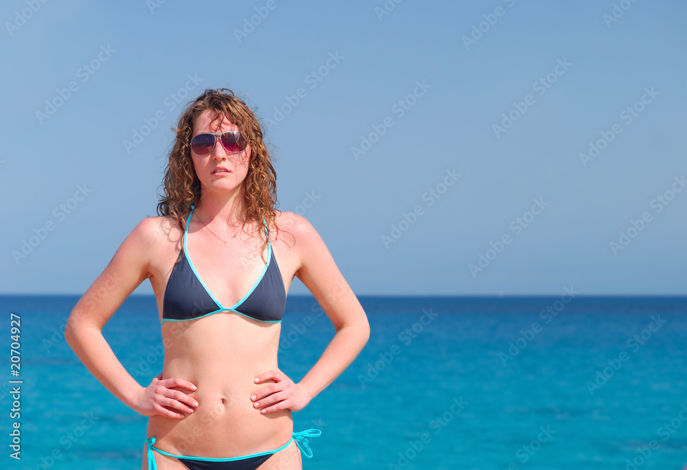 beautiful woman against the sea background beautiful woman against the sea background