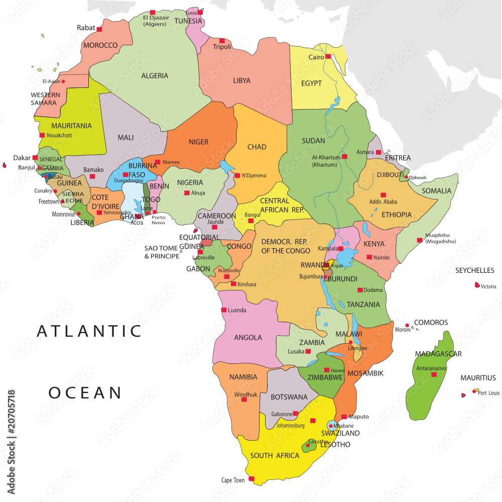 Fototapeta premium Political map of Africa