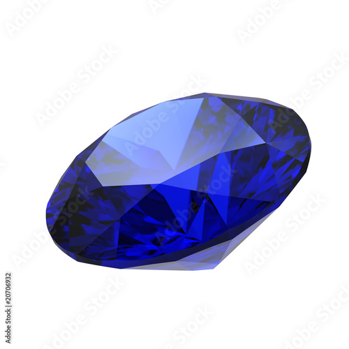 Sapphire gemstone isolated on white background