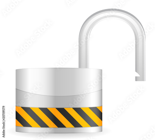 Open security padlock