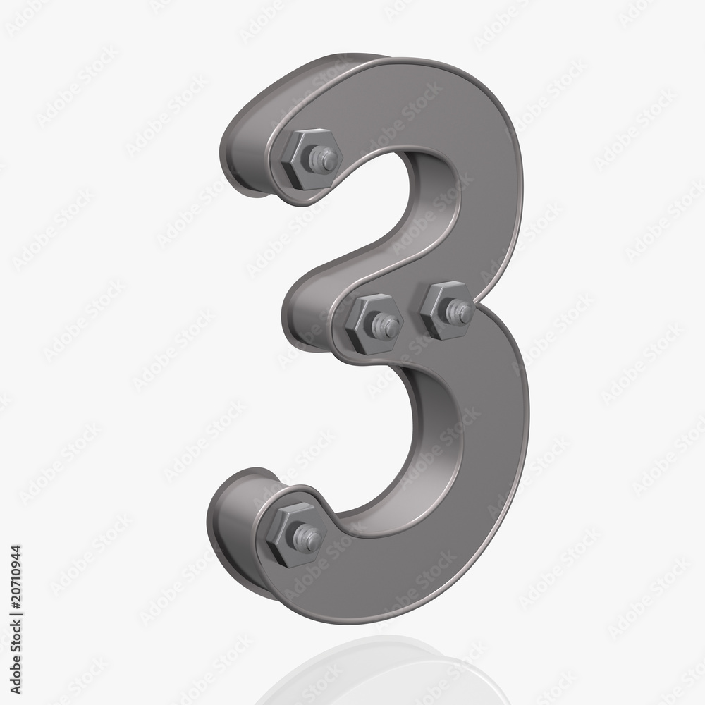 Alphabet - Metall - Zahl-3 Alphabet - Metall - Zahl-3