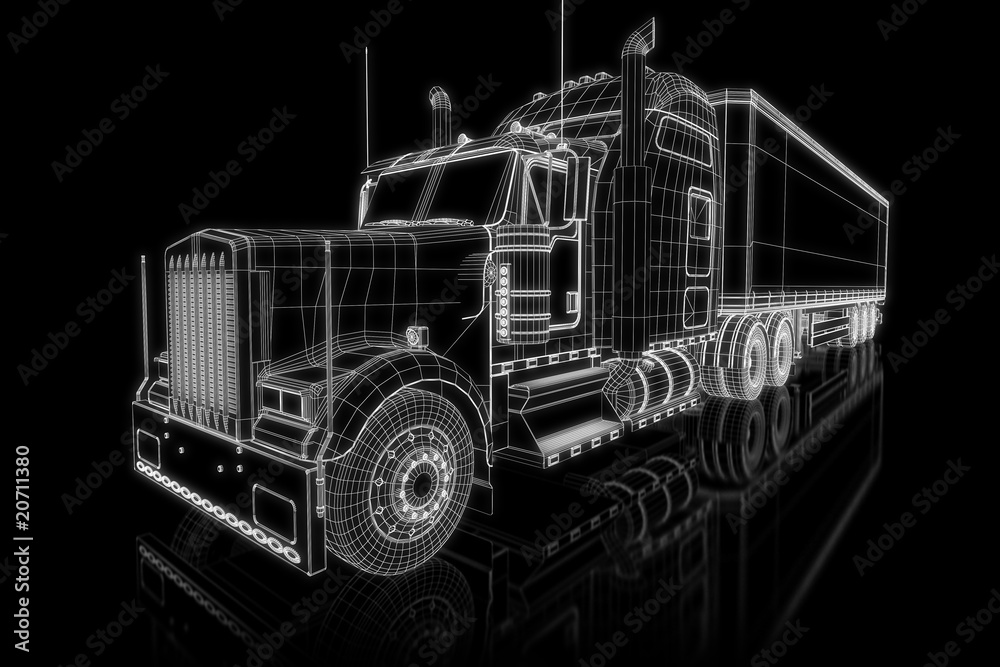 Obraz premium US Truck - perspektywa konstrukcji 3d
