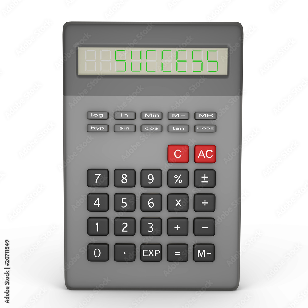 Scientific calculator being succesful - a 3d image Scientific calculator being succesful - a 3d image