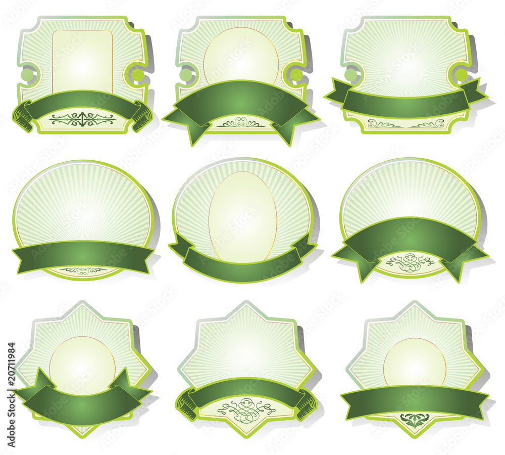 green-framed labels and background on different topics green-framed labels and background on different topics