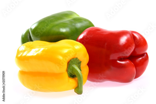 red, yellow and green paprika