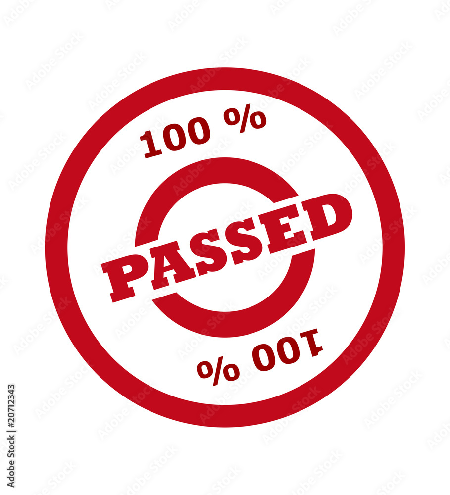 100 percent passed stamp 100 percent passed stamp