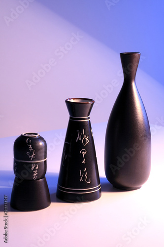 Still life with Traditional  Japanese sake serving set