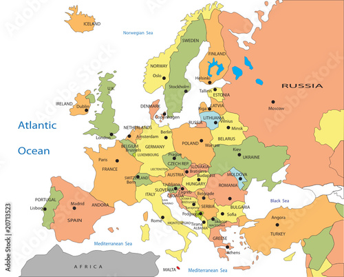 Political map of Europe
