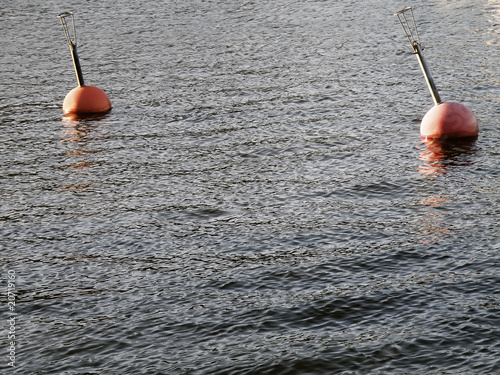 two red buoy