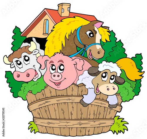 Group of farm animals