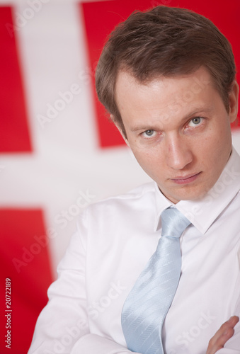 man over danish flag