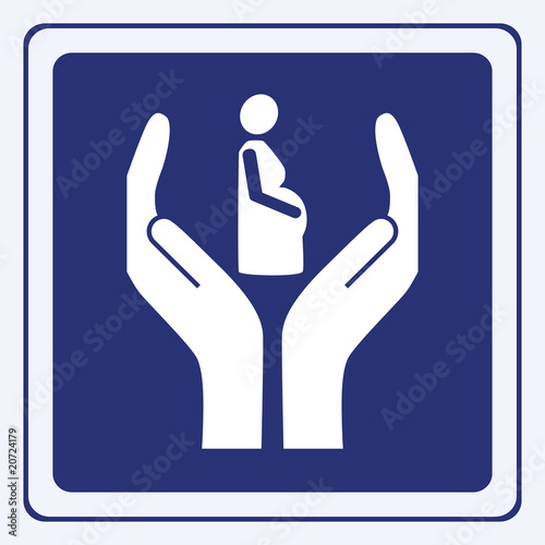 pregnant woman care sign vector