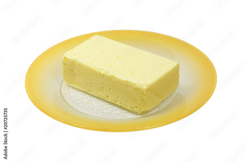 butter on the yellow plate