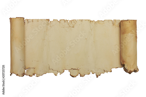 old scroll isolated on white background